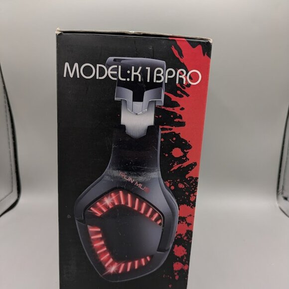 K18 PRO HIGH GAMING HEADSET MODEL RUN MUS  BLACK/RED.  NEW - Picture 4 of 4